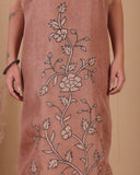 Peach Noir Organza Kurta Dupatta Set