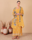 Golden Blossom Chanderi Suit Set