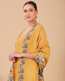Golden Blossom Chanderi Suit Set