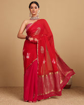 RED BANARASI GEORGETTE SAREE