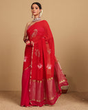 RED BANARASI GEORGETTE SAREE