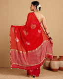 RED BANARASI GEORGETTE SAREE