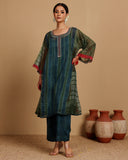Silk Cotton Embroidery Kurta Set