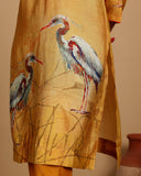 Golden Mustard Silk Cotton Kurta Set
