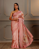 TISSUE FLORAL EMBROIDARY SAREE