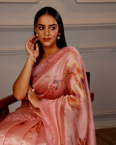 TISSUE FLORAL EMBROIDARY SAREE