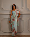 Floral Embroidary Organza Saree