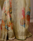 Pastel Green Tissue Saree with Embroidery Border