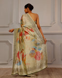 Pastel Green Tissue Saree with Embroidery Border