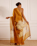 Mustard Tissue Mal Chanderi Saree