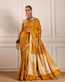 Jaal Weaving Mustard Silk Saree