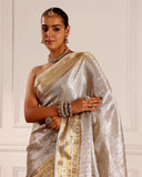 Ivory Woven Tissue Saree