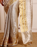 Ivory Woven Tissue Saree