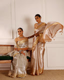 Ivory Woven Tissue Saree