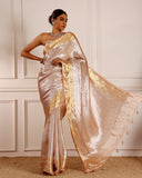 Peach Tissue Weave Saree