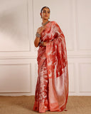 Red Tissue Woven Saree