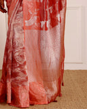 Red Tissue Woven Saree