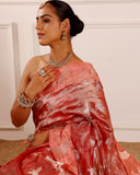 Red Tissue Woven Saree
