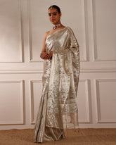 IVORY WOVEN TISSUE SAREE