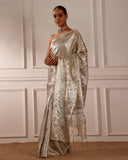 IVORY WOVEN TISSUE SAREE
