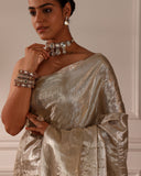 IVORY WOVEN TISSUE SAREE