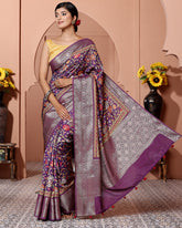 Burgundy Colour Chiniya Silk Saree