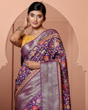 Burgundy Colour Chiniya Silk Saree