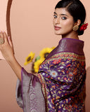 Burgundy Colour Chiniya Silk Saree