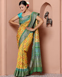 Mustard Chiniya Silk Saree