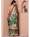Green Bamboo Tussar Silk Saree