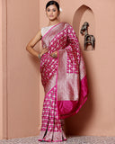 Magenta Pure Katan Handloom Silk Saree