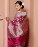 Magenta Pure Katan Handloom Silk Saree