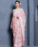 Pastel Pink Bamboo Tussar Silk Saree