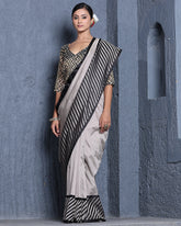 Beige Gajji Mashru Silk Saree