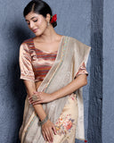Floral Chiniya Silk Saree