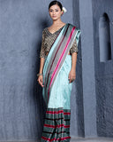 Sea Green Gajji Silk Mashru Saree