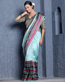 Sea Green Gajji Silk Mashru Saree