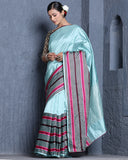 Sea Green Gajji Silk Mashru Saree