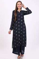 Straight Cut Navy Kurta