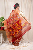 Maroon Matka Silk Saree - Silk Mark Certified