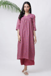 Rose Polka Pleated Kurta