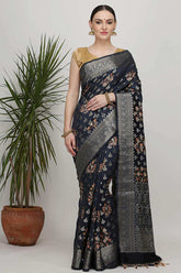 Prussian Blue Katan Silk Drape