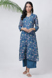 Blue Floral Kurta Palazzo