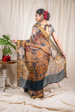 Deep Grey Matka Silk Saree - Silk Mark Certified
