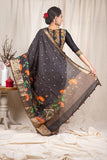 Chocolate Brown Moonga Silk Saree - Silk Mark Certified