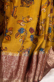 Mustard Moonga Silk Saree - Silk Mark Certified