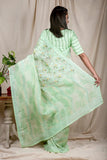 Light Green Linen Silk Saree