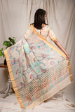 Multiple Paste Linen Silk Saree