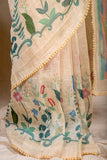 Pastel Lemon Linen Silk Saree