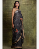 Hand Woven Tissue Silk Linen Saree